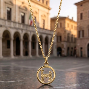 Solo pendente "Torri" in oro 18kt